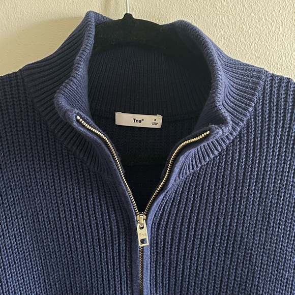 Aritzia TNA Blue Zip Sweater - Picture 2 of 3